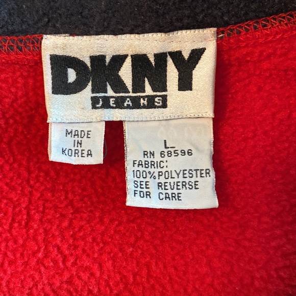 DKNY Red Fleece Top Large (L) - Picture 3 of 3